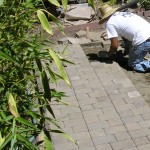 felipe Here is Julian placing cobblestones in a patio, part of a backyard renovation that we did together.